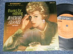 Photo1: ROSEMARY CLOONEY ローズマリー・クルーニー - THANKS FOR NOTHING ウエルカム・ローズマリー・クルーニー (Ex++/Ex) /1964 JAPAN ORIGINAL Used  7" 33 rpm EP 