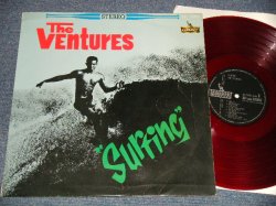 Photo1: THE VENTURES ベンチャーズ -  SURFING サーフィン・ヴェンチャーズ (Ex+/Ex+ Looks:Ex+) / 1964 JAPAN ORIGINAL "1800Yen Mrak"  "RED WAX Vinyl" used LP
