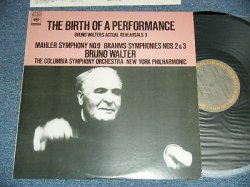 Photo1: BRUNO WALTER New York Philharmonic-Symphony Orchestra ブルーノ・ワルター指揮 ニューヨーク・フィルハーモニー管弦樂団  - THE BIRTH OF A PERFORMANCE : ACTUAL REHEARSALS 3 BRAHMS MAHLER SYMPHONY NO.9 / BRAHMS : SYMPHONIES NOS.2&3 (Ex++/MINT-)  /  JAPAN ORIGINAL "PROMO ONLY"  Used  LP