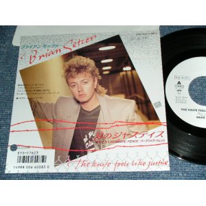 Photo: BRIAN SETZER ブライアン・セッツァー( of STRAY CATS  ストレイ・キャッツ ) - THE KNIFE GFEELS LIKE JUSTICE / 1986 Japan ORIGINAL White Label PROMO Used 7" Single With PICTURE SLEEVE 