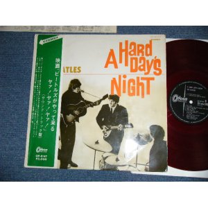 Photo:  THE BEATLES  - A HARD DAYS NIGHT   ( ¥2000 Mark) (Ex++/Ex+ Looks:Ex= )   / JAPAN 2nd Relaese "RED WAX Vinyl" Used LP with OBI 