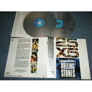 Photo: The ROLLING STONES - 25X5 : ROLLING 63-89   (MINT/MINT-)  / 1989 JAPAN  ORIGINAL Used 2x LASER DISC With OBI 