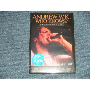 Photo: ANDREW W.K.アンドリューW.K. - ANDREW W.K. WHO KNOWS? LIVE IN CONCERT : 200-2004 Japanese Limited EditionアンドリューW.K.知るか!-ジャパニーズ・リミテッド・エディション(MINT-/MINT) / 2007 JAPAN "BRAND NEW SEALED" DVD