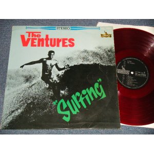 Photo: THE VENTURES ベンチャーズ -  SURFING サーフィン・ヴェンチャーズ (Ex+/Ex+ Looks:Ex+) / 1964 JAPAN ORIGINAL "1800Yen Mrak"  "RED WAX Vinyl" used LP