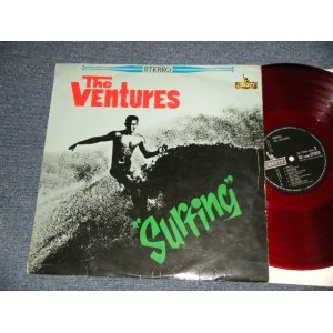 Photo: THE VENTURES ベンチャーズ -  SURFING サーフィン・ヴェンチャーズ (Ex+/POOR A-1,B-1) / 1964 JAPAN ORIGINAL "1800Yen Mrak"  "RED WAX Vinyl" used LP