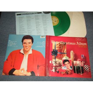 Photo: ELVIS PRESLEY エルヴィス・プレスリー - ELVIS CHRISTMAS ALBUM エルヴィス・クリスマス・アルバム(US PRESS + JAPANESE OBI & LINNER) (Ex+++/MINT-) / 1985 JAPAN & USA "GREEN WAX Vinyl" Used  LP with OBI 