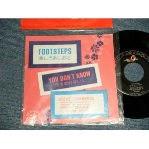 Photo: STEVE LAWRENCE スティーヴ・ローレンス - A)FOOTSTEPS  悲しきあしおと  B)YOU DON'T KNOW 恋を知らない人 (MINT-/MINT- Visual Grade/ULTRA CLEAN COPY) / 1960 JAPAN ORIGINAL Used 7"Single 