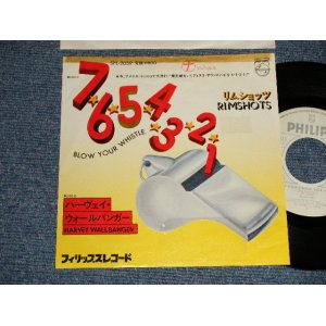 Photo: RIMSHOTS リム・ショッツ - A)BLOW YOUR OUR WHISTLE  7-6-5-4-3-2-1   B)HARVEY WALLBANGER  (Ex+/Ex+++ SWOFC, TOC) / 1975 JAPAN ORIGINAL "WHITE LABEL PROMO" Used 7" SINGLE 