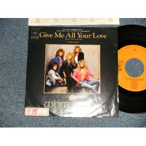Photo: WHITESNAKE ホワイトスネイク - A)GIVE ME ALL YOUR LOVE ギヴ・ミー・オール・ユア・ラヴ   B)STRAIGHT FOR THE HEART (Ex+/Ex+++ STOFC) / 1988 JAPAN ORIGINAL "PROMO" Used 7" 45rpm SINGLE