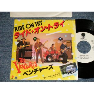 Photo: THE VENTURES ベンチャーズ  - A)RIDE ON TRY ライド・オン・トライ  B)WALK, DON'T RUN '64 (Ex++/MINT- BB) / 1982 JAPAN ORIGINAL "PROMO / PRICE Mark Cut".. Used 7" Single