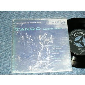 Photo: V.A. Various THREE SUNS スリー・サンズ, FRANKIE CARLE フランキー・カール, CARL GALIAN カール・ガリアン, HENRY MANCINI ヘンリー・マンシーニ - TANGO AMERICANO タンゴ・アメリカーノ (MINT-/Ex+++) / 1950's JAPAN ORIGINAL "With VINYL BAG" Used 7" 33 rpm EP