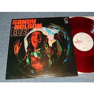 Photo: SANDY NELSON  サンディ・ネルソン  with JERRY GERRY McGEE  - LIVE!  /実況盤！白熱のサンディ・ネルソン　(Ex++, Ex+/MINT-) /  1967 JAPAN ORIGINAL "WHITE LABEL PROMO" "RED WAX 赤盤" Used LP 