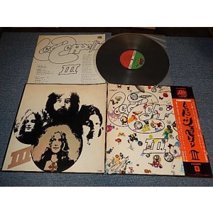 Photo: LED ZEPPELIN - III (Ex+++/MINT-) / 1971 Version JAPAN REISSUE "Original 1st Issue on W-P ¥2,000 Marc" Used LP With OBI & Back Order Sheet