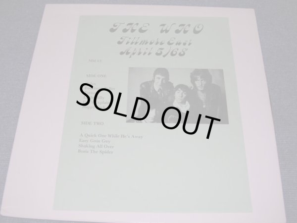Photo1: THE WHO - FILLMORE EAST APRIL 5/68  / BOOT COLLECTOR'S LP 