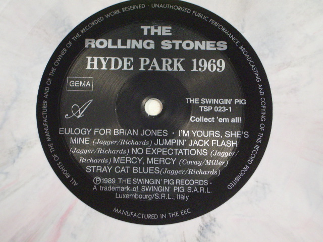 Photo: ROLLING STONES -  HYDE PARK 1969 / 1989 BOOT 2LP MARBLE WAX VINYL 