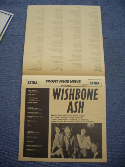 Photo: WISHBONE ASH - FRONT PAGE NEWS / 1977 JAPAN WHITE LABEL PROMO LP w/OBI 