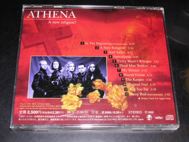 Photo: ATHENA - A NEW RELIGION? / 1998 used CD With OBI