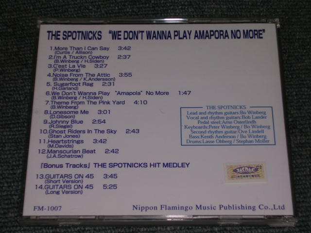 Photo: THE SPOTNICKS - WE DON'T WANNA PLAY "AMAPOLA" NO MORE / JAPAN ONLY Limited BRAND NEW  CD-R  