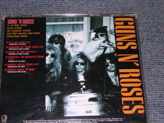Photo: GUNS 'N ROSES - EP ( LIVE FROM THE JUNGLE ) / 1988 JAPAN Original With Draw Used CD 
