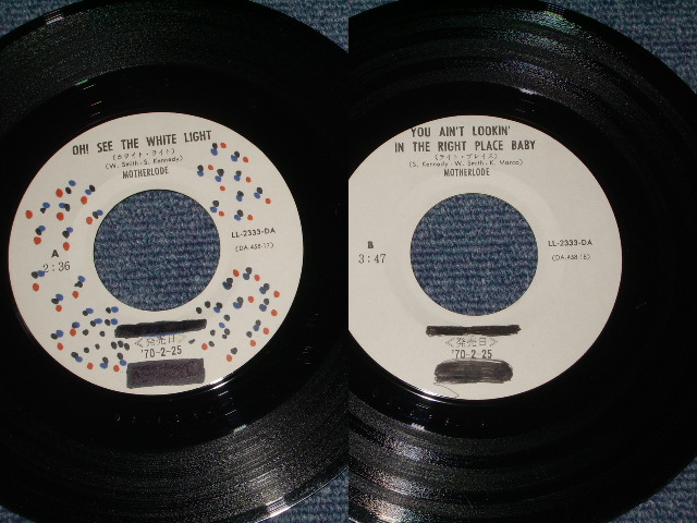 Photo: MOTHERLODE - OH! SEE THE WHITE LIGHT  / 1970 JAPAN ORIGINAL White Label Promo  Used 7" Single