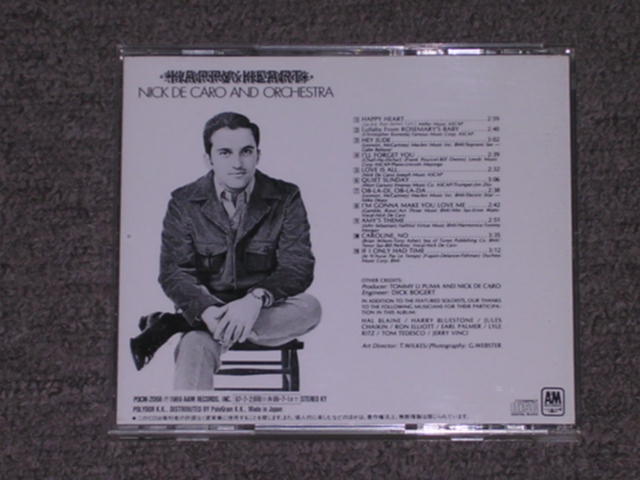Photo: NICK DeCARO & ORCHESTRA - HAPPY HEART / 1997 JAPAN CD With OBI Out-Of-Print now