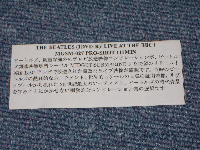 Photo: BEATLES - LIVE AT THE BBC  / BRAND NEW COLLECTORS  DVD 