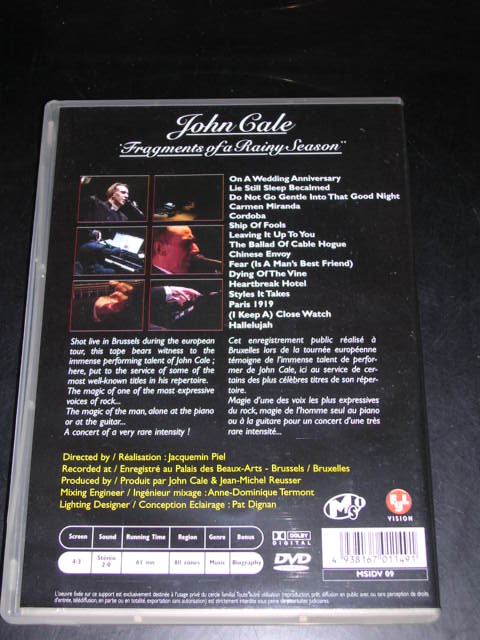 Photo: JOHN CALE - FRAGMENTS OF A RAINY SEASON  / 2002 JAPAN Used DVD 