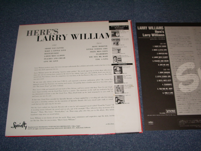 Photo: LARRY WILLIAMS - HERES LARRY WILLIAMS / 1980s JAPAN Ｒｅｉｓｓｕｅ ＬＰ Ｗｉｔｈ OBI 