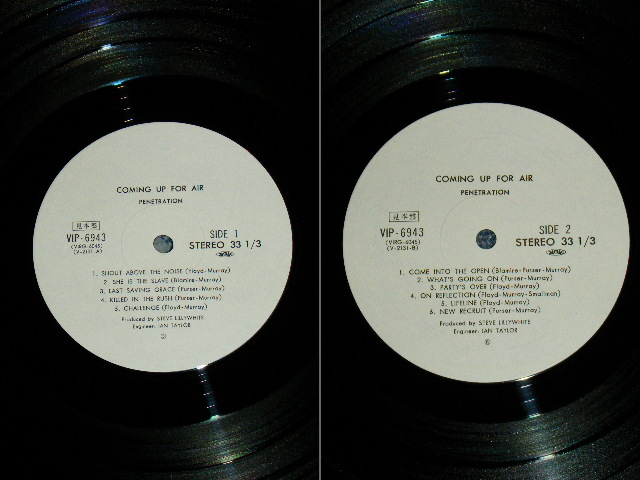 Photo: PENETRATION - COMING UP FOR AIR (Ex+++/MINT) /  1980 JAPAN White Label Promo ORIGINAL LP With OBI