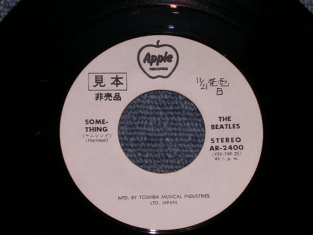 Photo:  THE BEATLES - SOMETHING : COME TOGETHER   / 1969 JAPAN WHITE LABEL PROMO 7" Single 