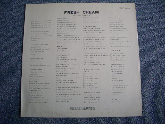 Photo: CREAM - FRESH CREAM   / 1968 ORIGINAL LP 