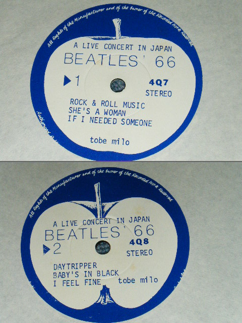 Photo: THE BEATLES - BEATLES' 66 : A LIVE CONCERT IN JAPAN ( 1st  PRESS VERSION  : Limited Number  867)   /  COLLECTORS ( BOOT )  Double 7"EP 