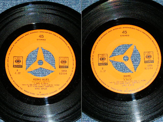 Photo: JANIS JOPLIN - KOZMIC BLUES / 1969 JAPAN ORIGINAL Used 7"Single 