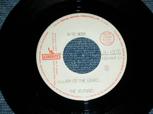 Photo: THE VENTURES  -  WALK,DON'T RUN  ( WHITE LABEL PROMO  :  400 Yen Mark : Ex++/MINT- ) / 1968 JAPAN 0RGINAL White Label Promo & BLACK WAX VINYL  Used 7" Single 