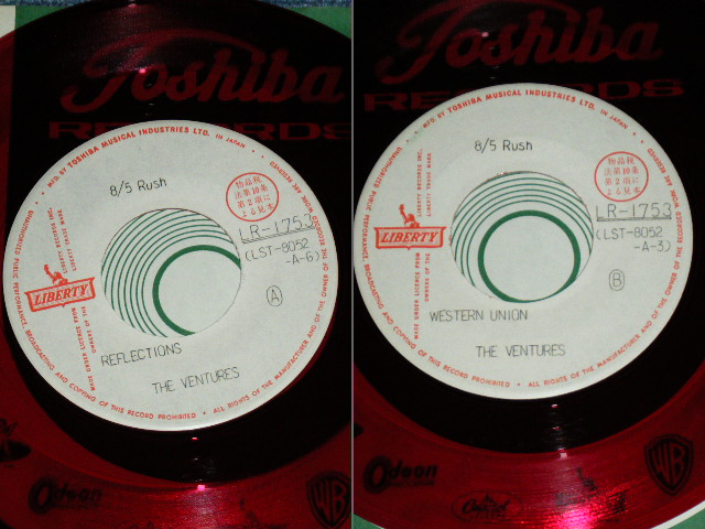 Photo: THE VENTURES  -  REFLECTIONS ( WHITE LABEL PROMO  : RED WAX VINYL : 370 Yen Mark :Ex+++/Ex+++ ) / 1967 JAPAN 0RGINAL White Label Promo & RED WAX VINYL  Used 7" Single 