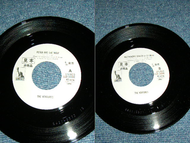 Photo: THE VENTURES  -  PETER AND THE WOLF ( WHITE LABEL PROMO  :  500 Yen Mark : Ex/MINT- ) / 1972 JAPAN 0RGINAL White Label Promo & BLACK WAX VINYL  Used 7" Single 