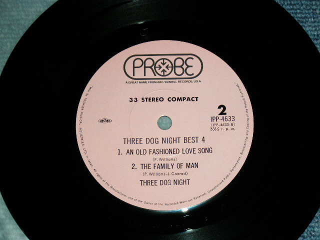 Photo: THREE DOG NIGHT - BEST 4  / 1970? JAPAN ORIGINAL Used 7" EP