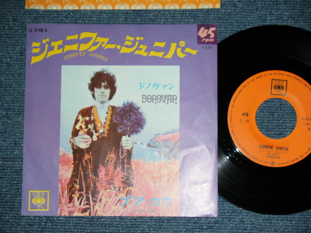 Photo1: DONOVAN -  JENNIFER JUNIPER  / 1968 JAPAN ORIGINAL Used  7"45 With PICTURE COVER 