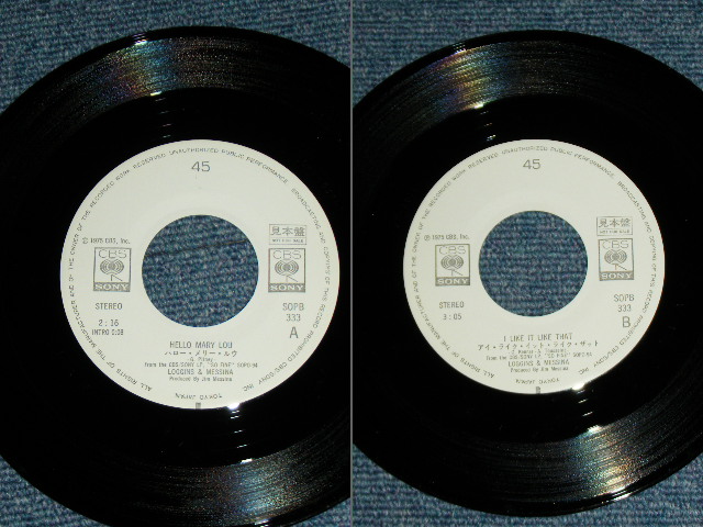 Photo: LOGGINS & MESSINA - HELLO MARY LOU  / 1975 JAPAN ORIGINAL White Label PROMO Used  7"45 With PICTURE COVER 