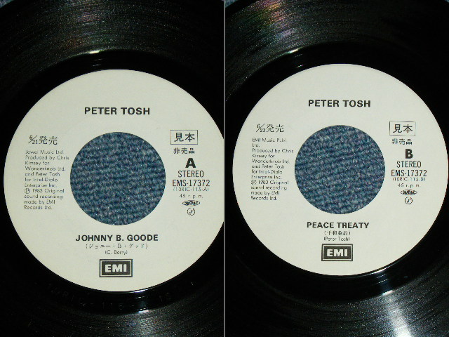 Photo: PETE TOSH - JOHNNY B. GOODE  / 1983 JAPAN ORIGINAL White Label PROMO Used 7" Single 