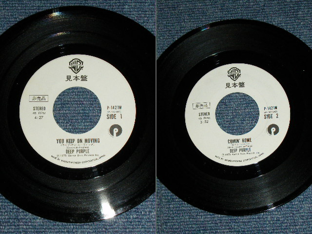 Photo: DEEP PURPLE - YOU KEEP ON MOVING  / 1975 JAPAN ORIGINAL White Label PROMO  Used 7" Single With PICTURE COVER