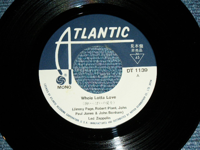Photo: LED ZEPPELIN -   WHOLE LOTTA LOVE  / 1969 JAPAN ORIGINAL White Label PROMO Used 7" Single With PICTURE SLEEVE 