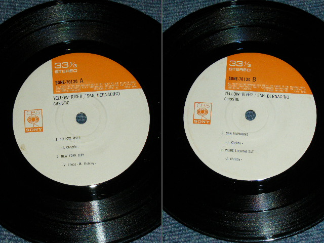 Photo: CHRISTIEV - YELLOW RIVER/SAN BERNADINO  / 1970 JAPAN ORIGINAL Used 33 rpm 7" EP  With PICTURE SLEEVE 