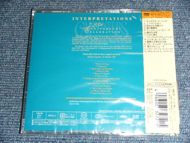 Photo: THE CARPENTERS - INTERPRETATIONS / 2003 JAPAN ORIGINAL Brand New SEALED  DVD