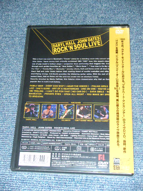 Photo: DARYL HALL & JOHN OATES - ROCK 'N SOUL LIVE  / 2003 JAPAN ORIGINAL Brand New SEALED  DVD