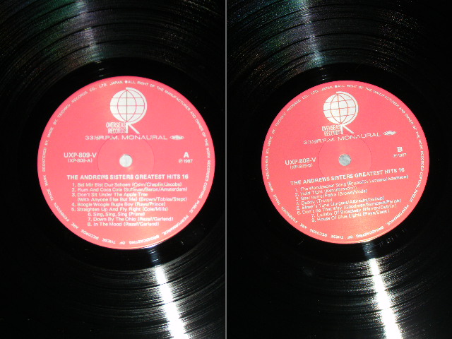 Photo: THE ANDREWS SISTERS - GREATEST HITS 16  / 1987 JAPAN  Used LP With ObI 