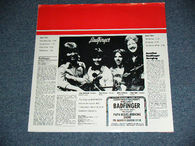 Photo: BADFINGER - LIVE IN VANCOUVER  /  COLLECTORS ( BOOT )  LP