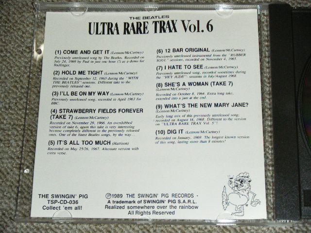 Photo: THE BEATLES -  ULTRA RARE TRAX VOL.6 / 1989 GERMAN ORIGINAL Brand New  COLLECTOR'S CD 