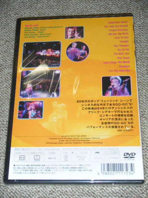 Photo: THE GO-GO'S - WILD AT THE GREEK  / 2003 JAPAN ORIGINAL Brand New SEALED  DVD