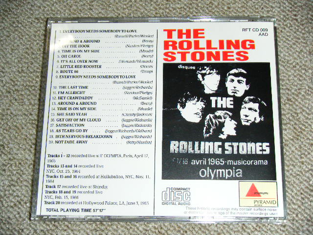 Photo: THE ROLLING STONES -  L'OLIMPIA, PARIS, APRIL 17, 1965 / 1988 ORIGINAL?  COLLECTOR'S (BOOT)  CD 